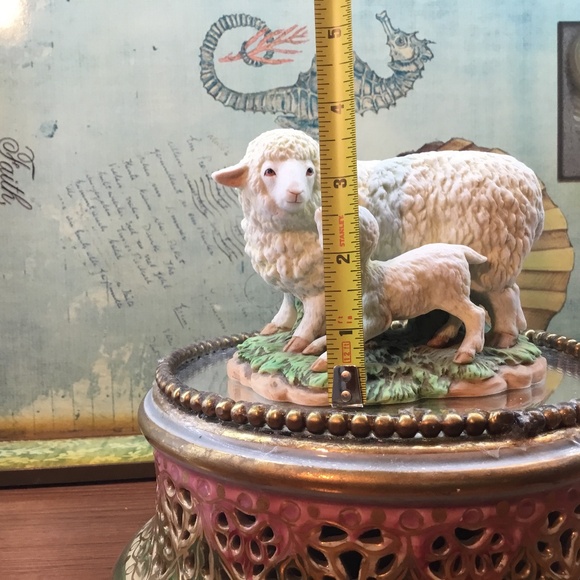 Vintage Homco Figurines Numbered 1483 Sheep and Lamb Porcelain Statues 1984 - Picture 8 of 9